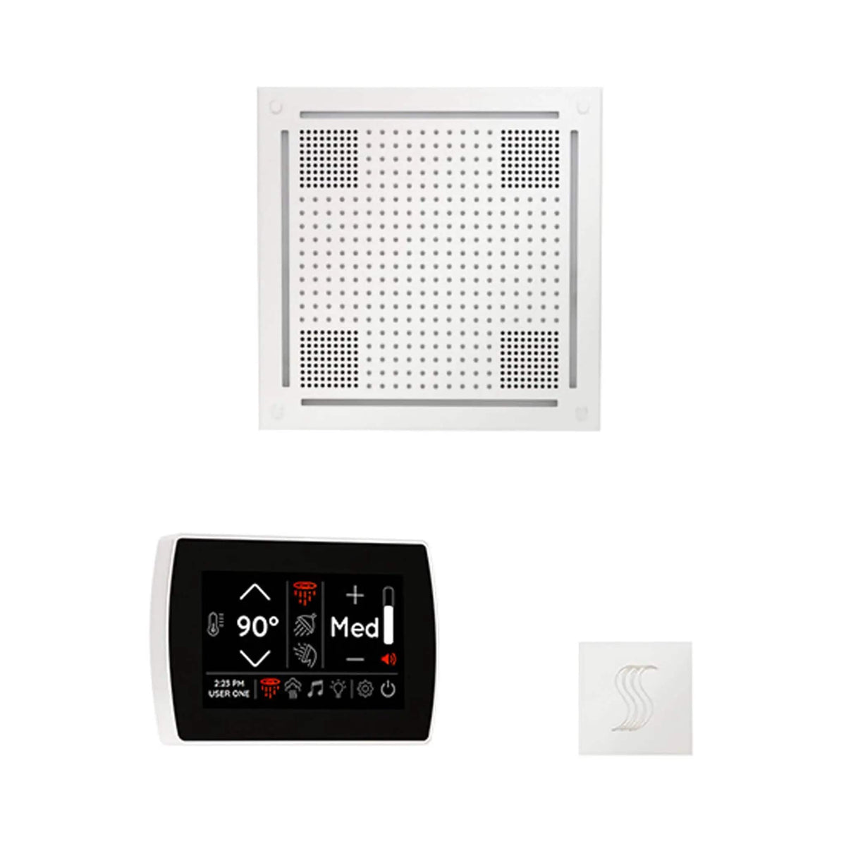 ThermaSol SignaTouch 5-Inch Display Steam Control Package With HydroVive Rainhead | 5 Inch | Crystal | Steam Shower
