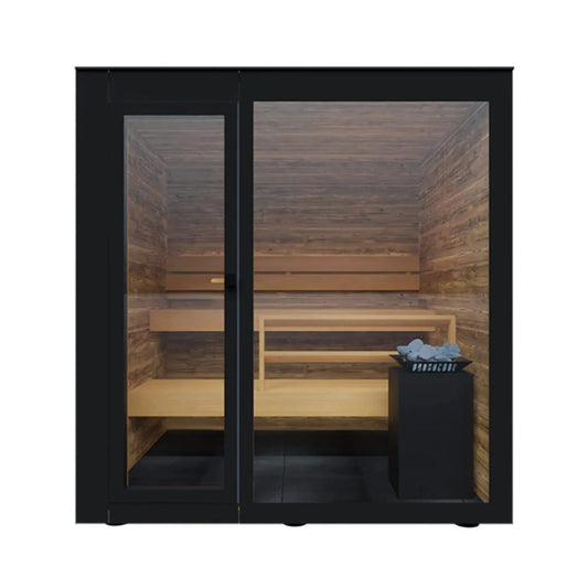 ThermaSol Spectra 4-Person Fully-Assembled Outdoor Sauna Cabin | 4-Person | Glass | Outdoor Living