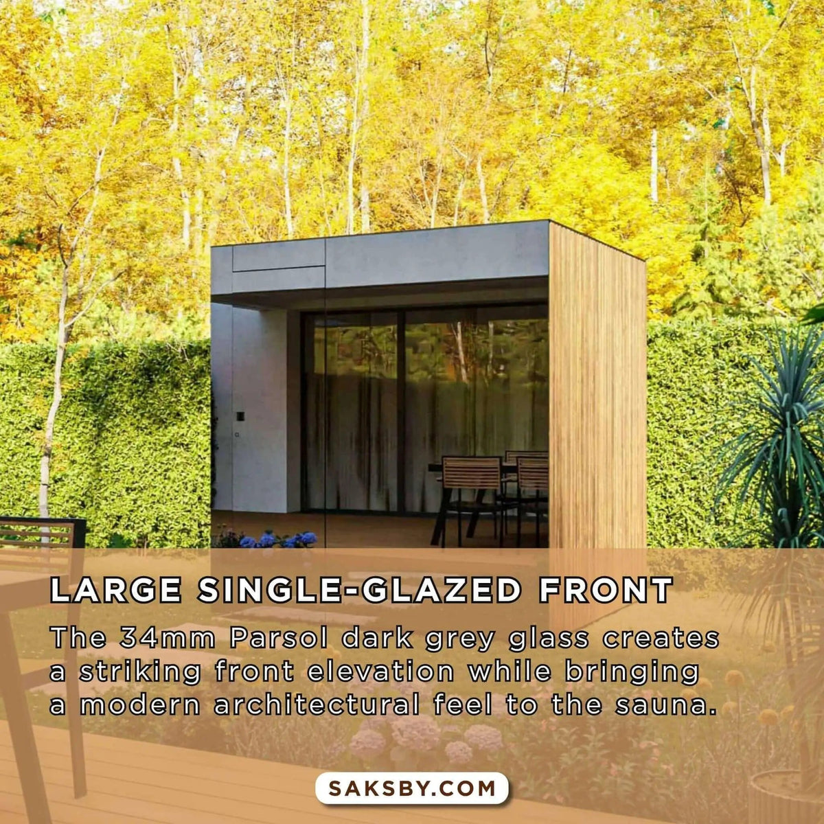 ThermaSol Spectra 4-Person Fully-Assembled Outdoor Sauna Cabin | 4-Person | Glass | Outdoor Living