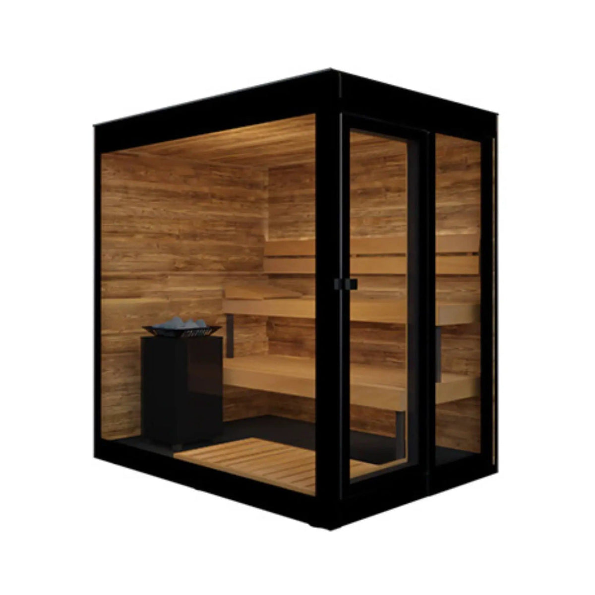 ThermaSol Vera 3-Person Fully-Assembled Outdoor Sauna Cabin | 3-Person | Glass | Outdoor Living