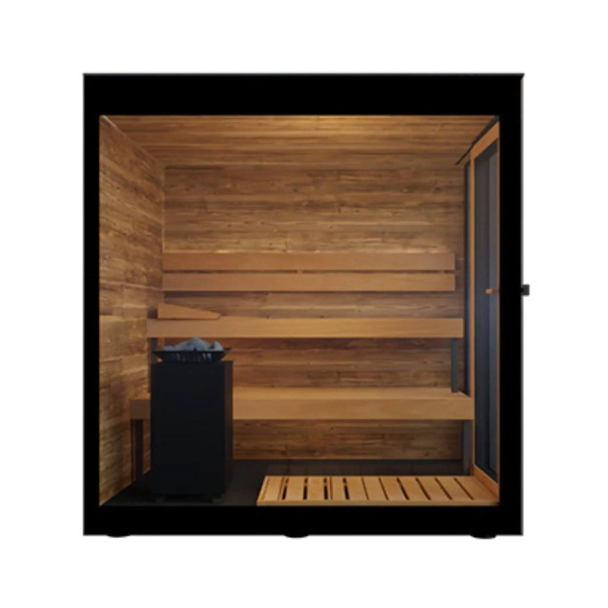 ThermaSol Vera 3-Person Fully-Assembled Outdoor Sauna Cabin | 3-Person | Glass | Outdoor Living