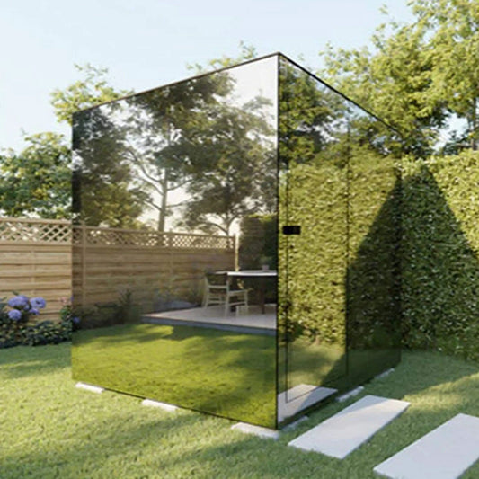 ThermaSol Vue 4-Person Outdoor Mirrored Glass Sauna | 4-Person | Glass | Outdoor Living