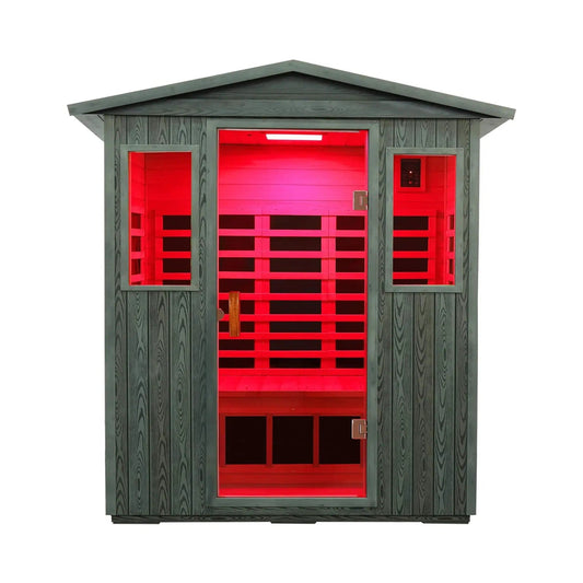 Nivea 3 Person Full Spectrum Low EMF Carbonized Composite Infrared Sauna Room With | 3-Person | Wood | Outdoor Living