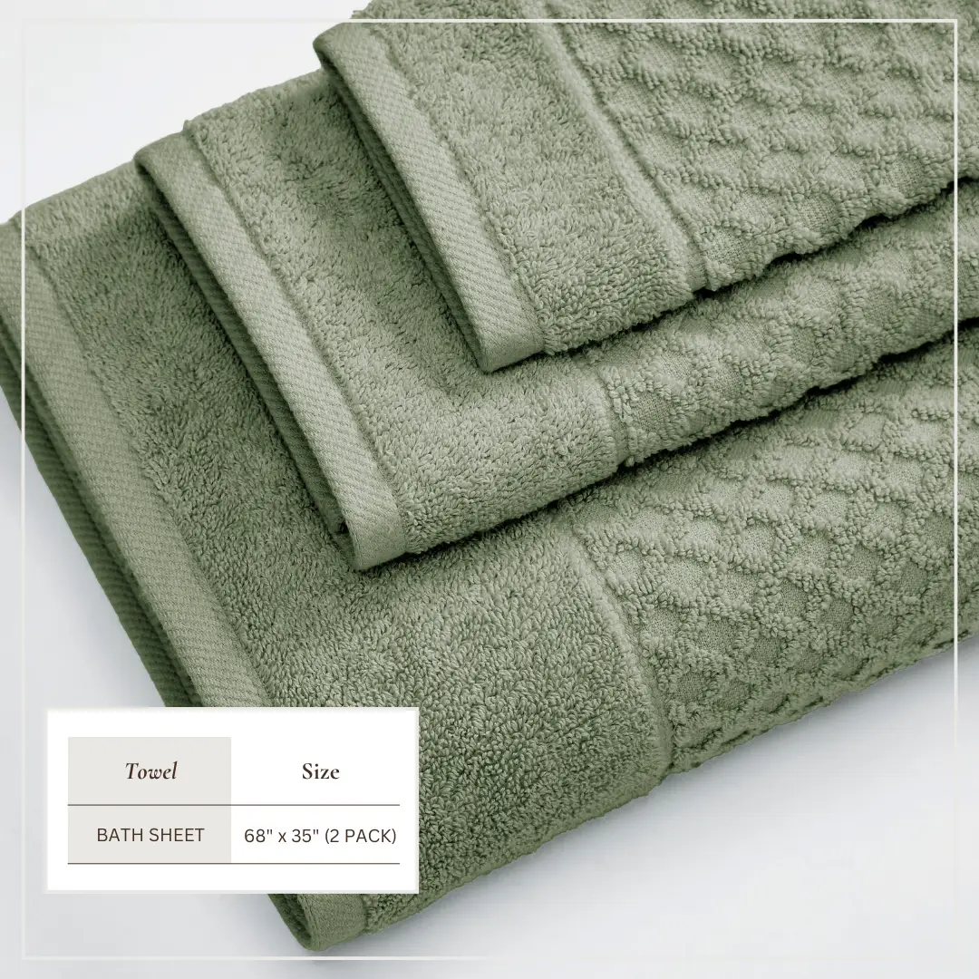 Cotton Diamond Waffle Weave Bath Towel Set - Grayson Collection from PriceLows™
