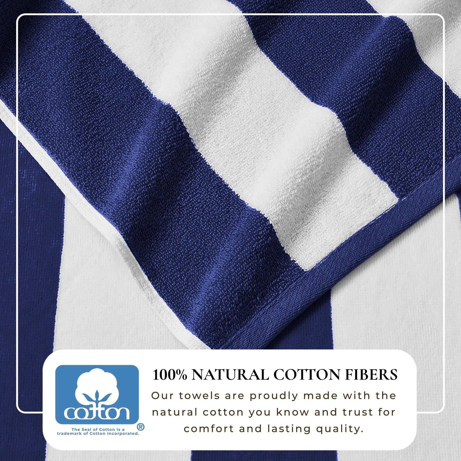 Cotton Velour Cabana Stripe Beach Towel - Novia Collection from PriceLows™