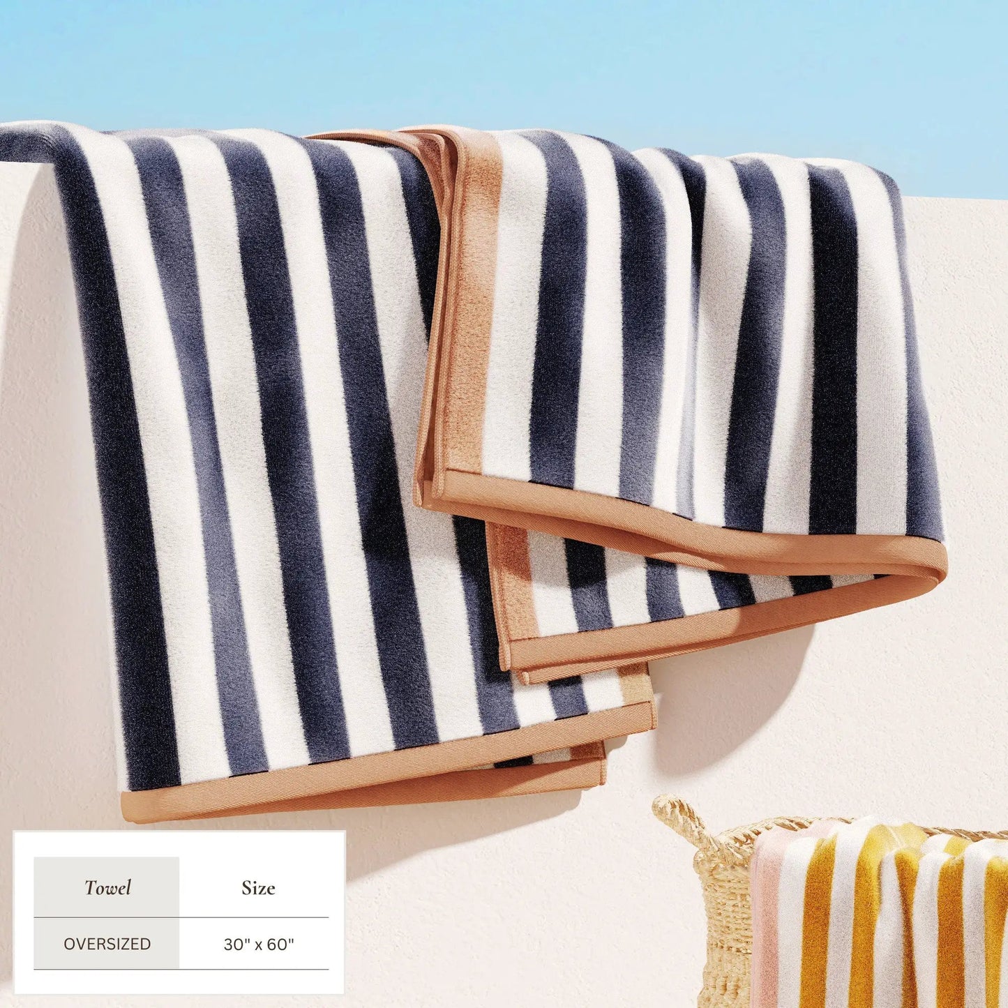 Oversized Striped Border Cabana Beach Towel - Santa Cruz from PriceLows™