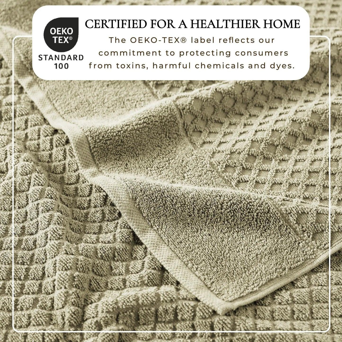 Cotton Diamond Waffle Weave Bath Towel Set - Grayson Collection from PriceLows™