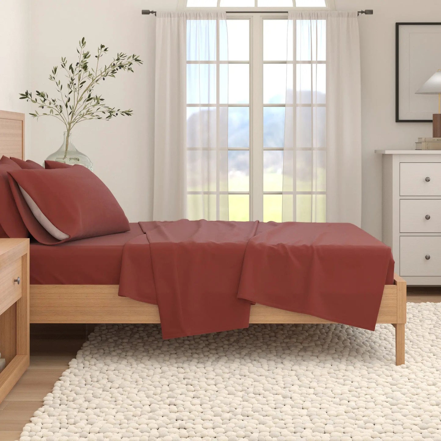 Cotton Solid Flannel Sheet - Nordic Collection from PriceLows™