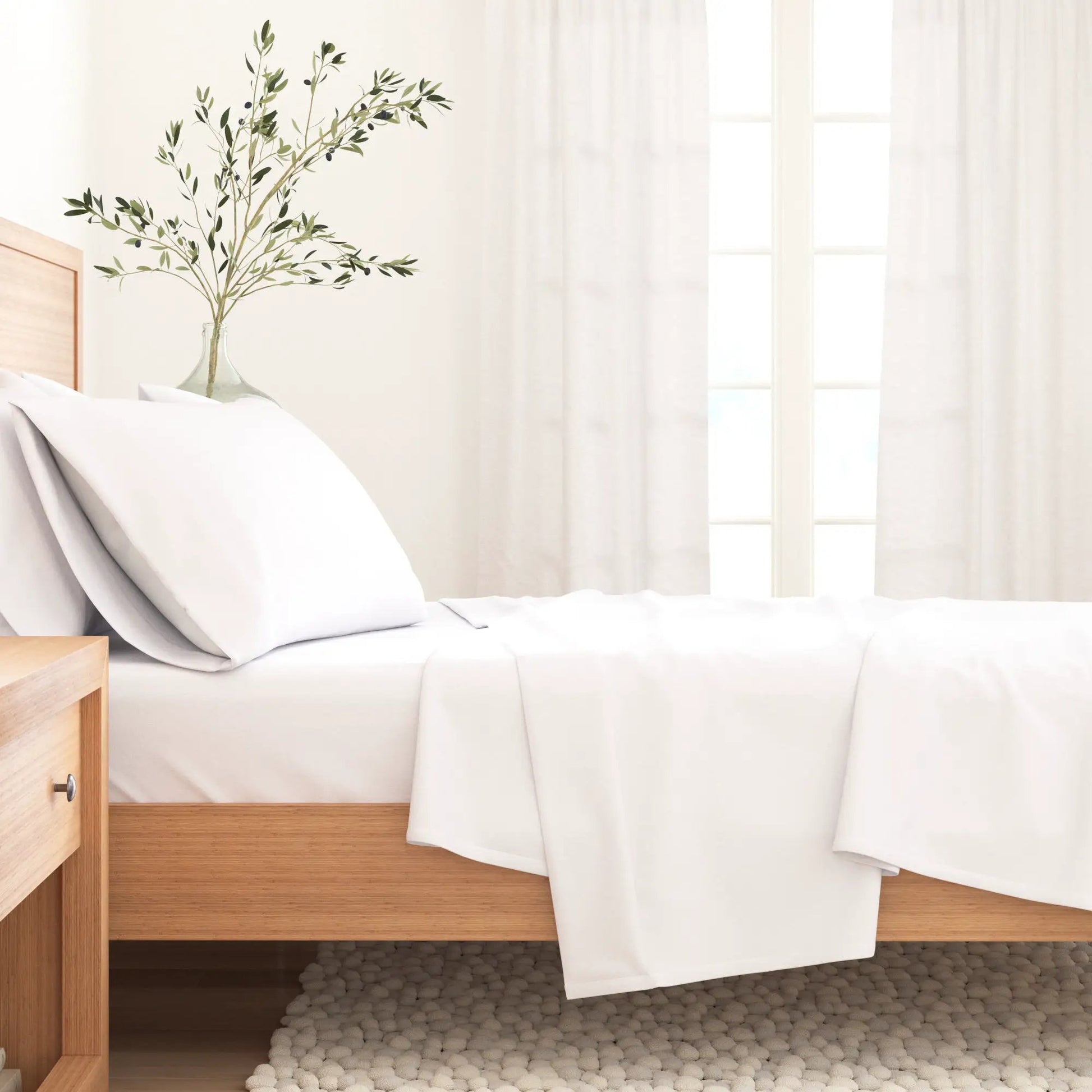 Cotton Solid Flannel Sheet - Nordic Collection from PriceLows™