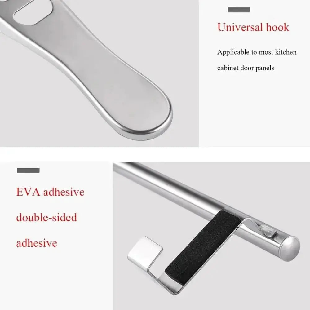 Over Door Towel Bar | Stainless Steel | No Drill Mount | Standard