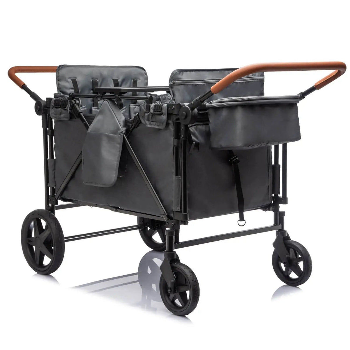 Wagon Stroller | 4-Seater Design | 212 Lb Capacity | Gray