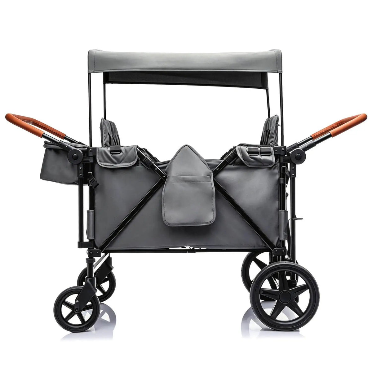 Wagon Stroller | 4-Seater Design | 212 Lb Capacity | Gray