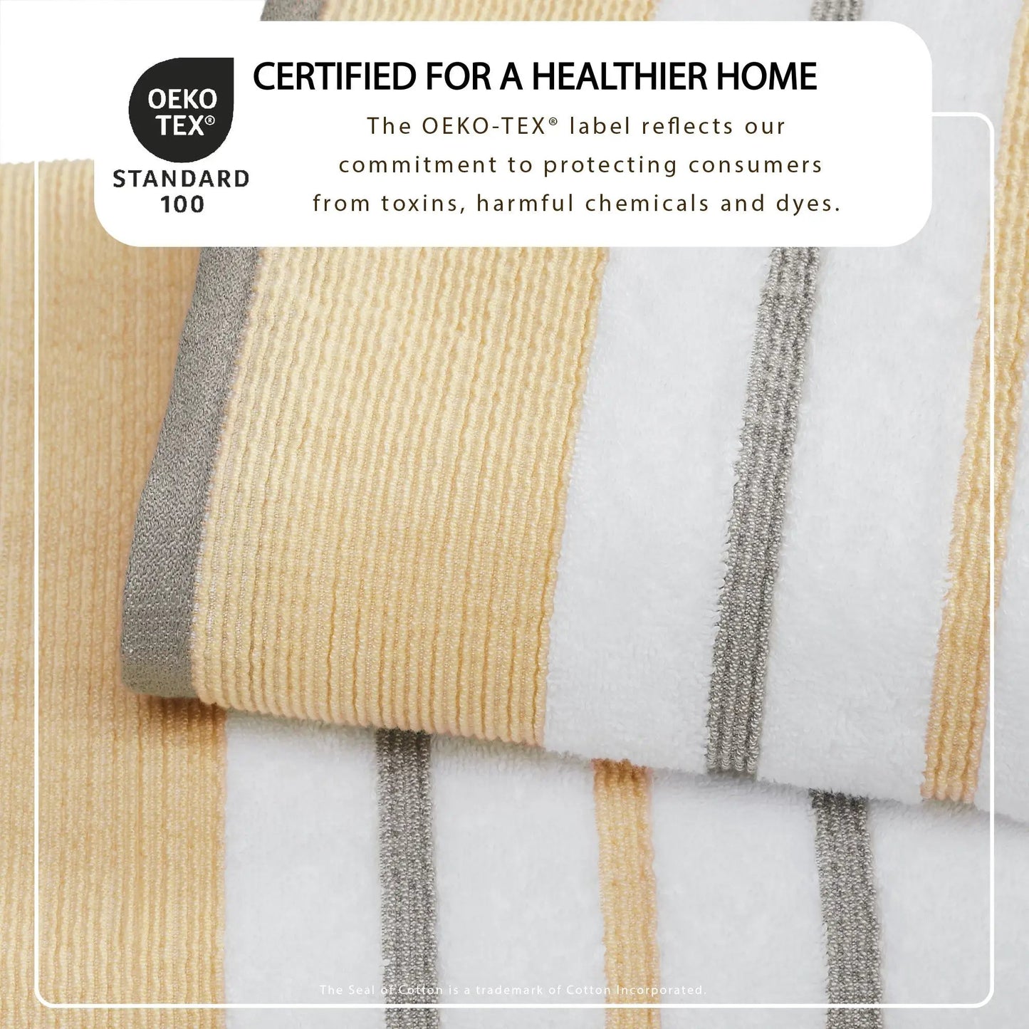 Decorative Cotton Stripe Bath Towel Set - Noelle Collection from PriceLows™