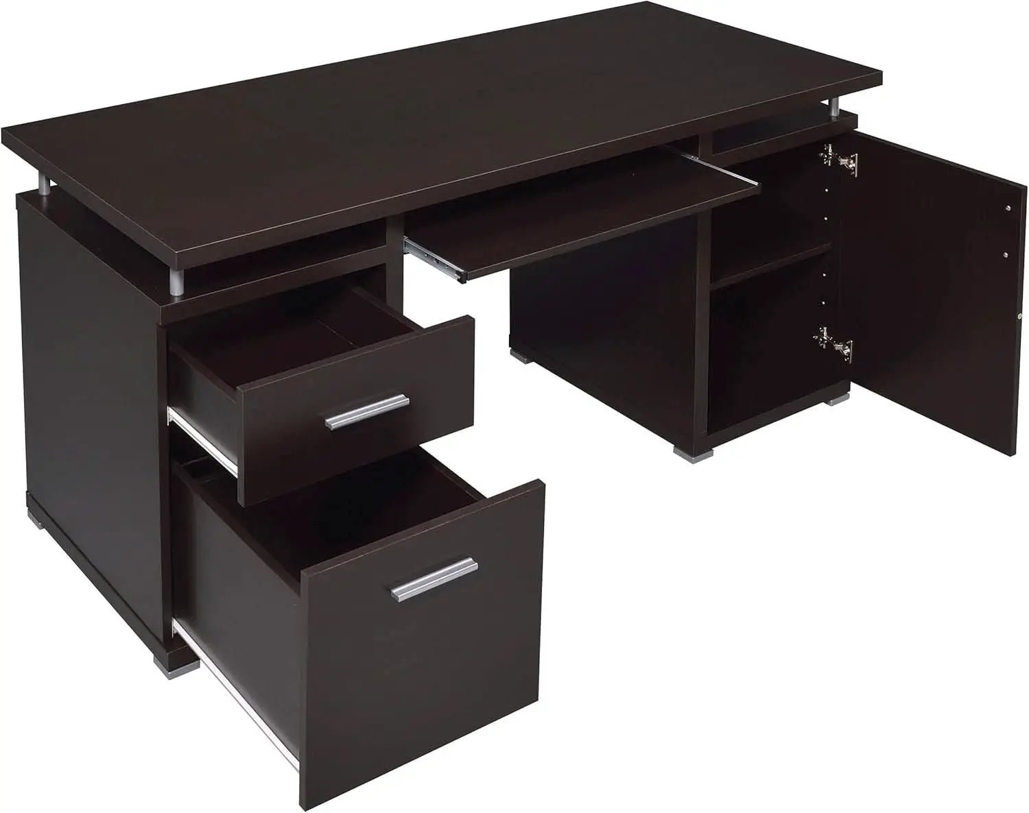55 Inch Modern Wood Desk With 2 Drawers For Home Office from PriceLows™