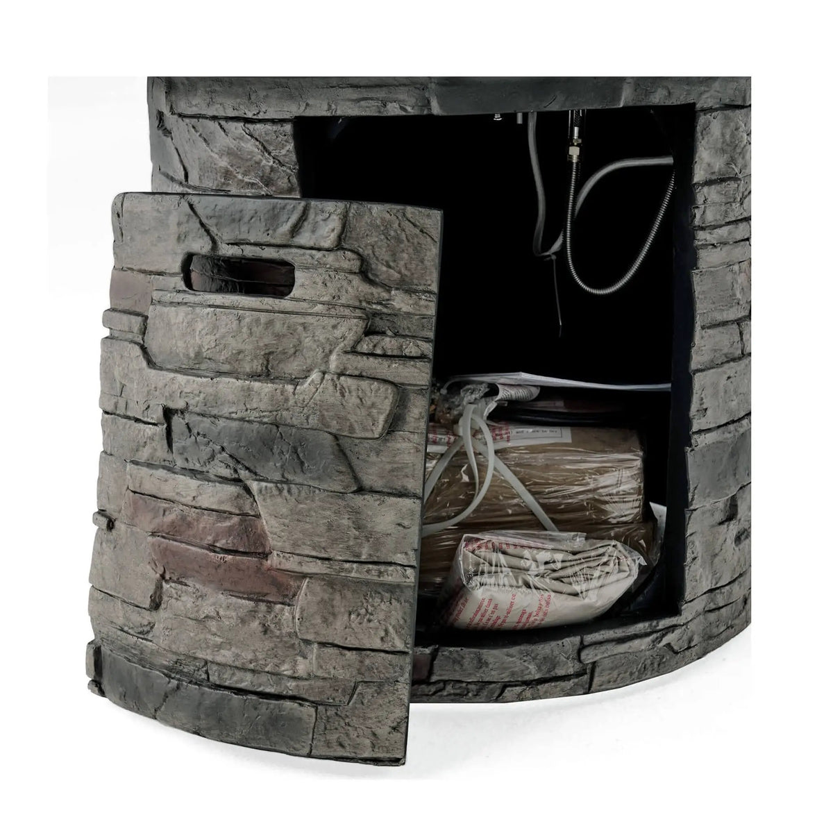 Concrete Propane Fire Pit Table | 32 Inch Round | Transitional Gray Finish | Rust-Resistant Materials