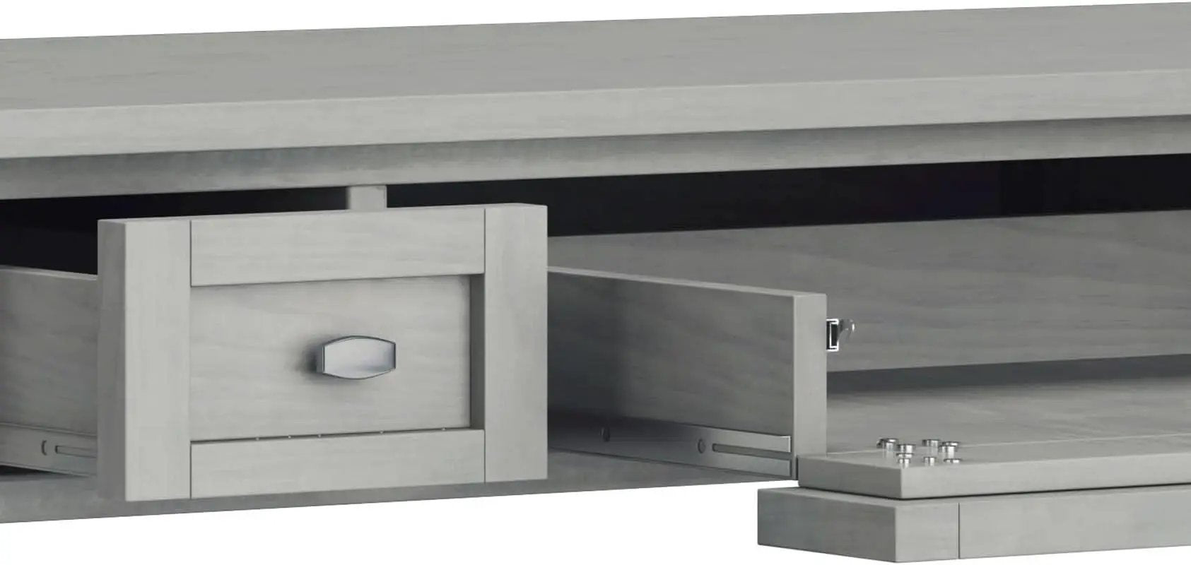 Transitional Solid Wood Writing Desk with Key Features from PriceLows™