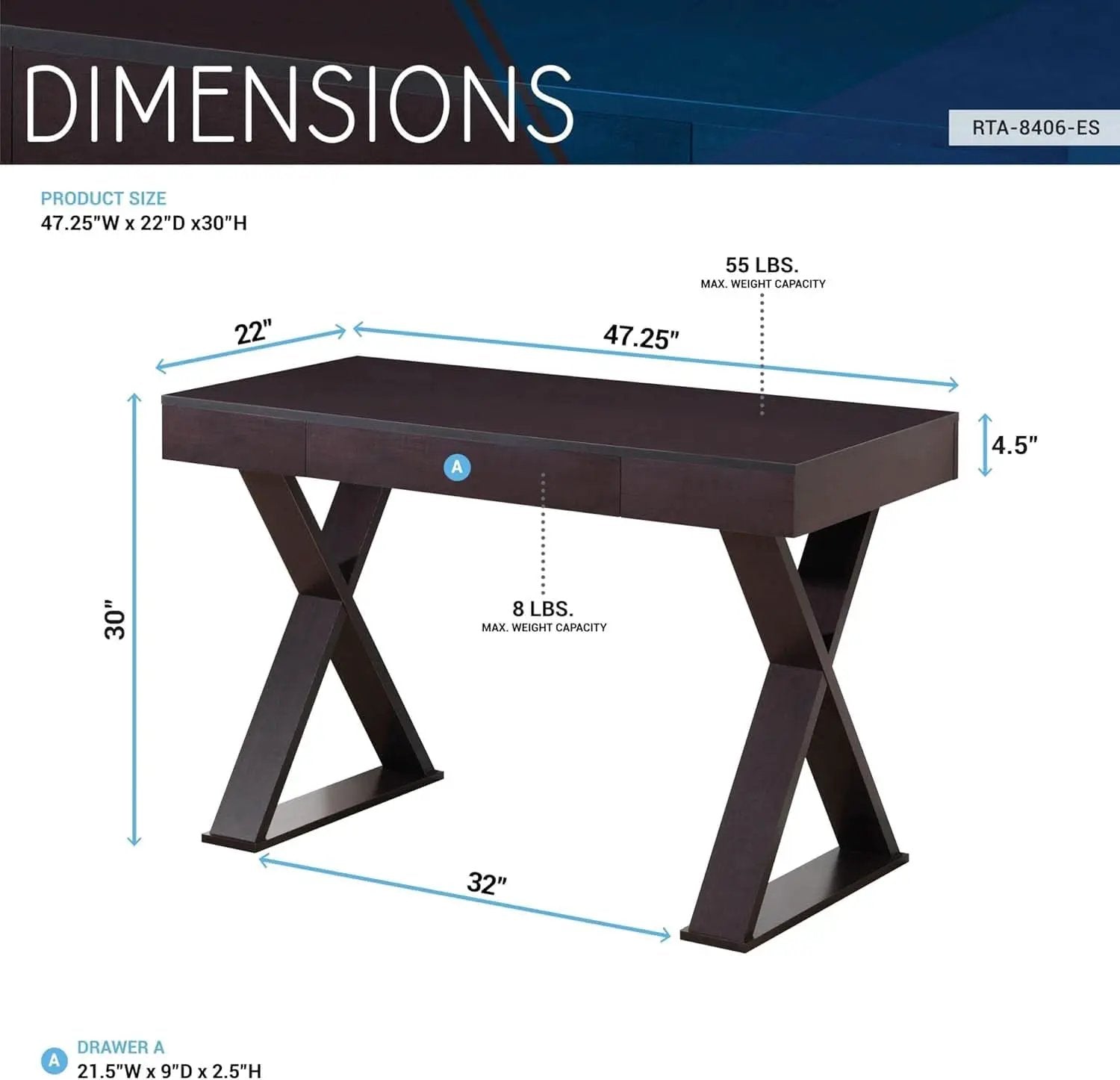 Trendy Espresso Writing Desk with Drawer and Storage from PriceLows™