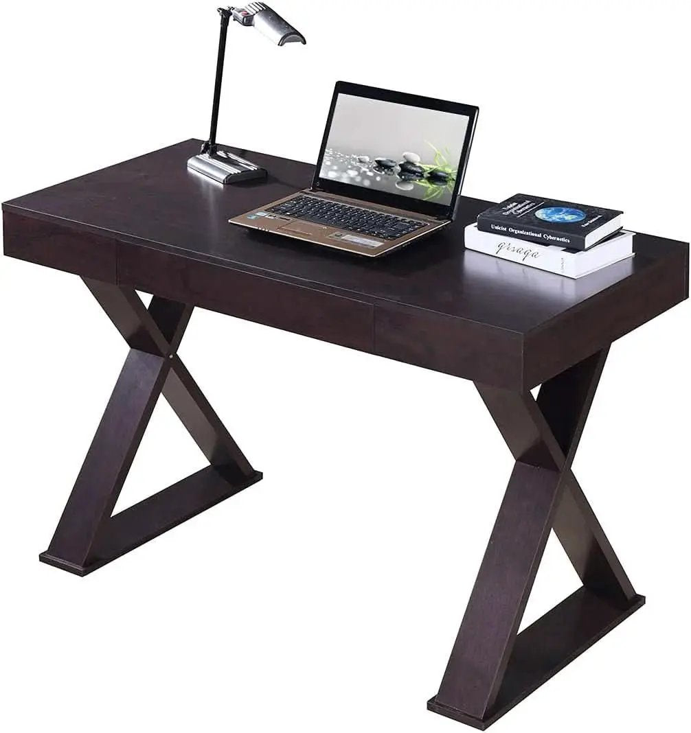 Trendy Espresso Writing Desk with Drawer and Storage from PriceLows™