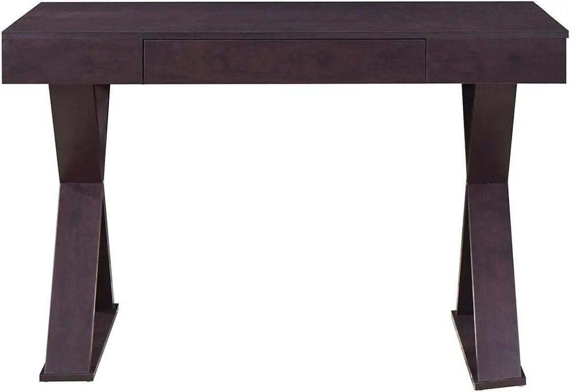 Trendy Espresso Writing Desk with Drawer and Storage from PriceLows™