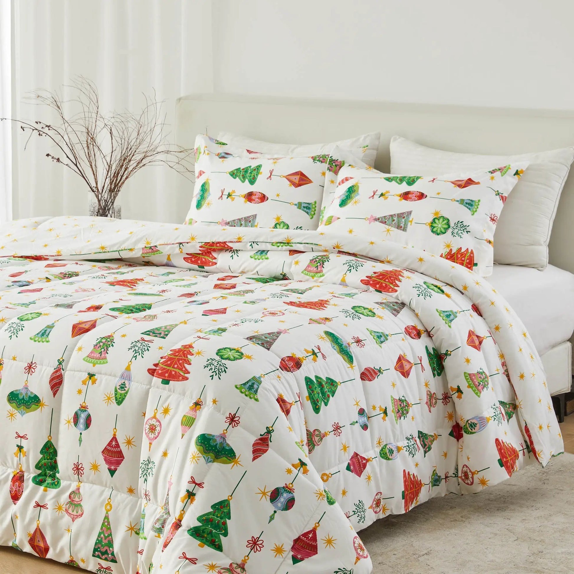 Reversible Christmas Comforter and Sham Set - Holiday / Lodge Odette Collection from PriceLows™