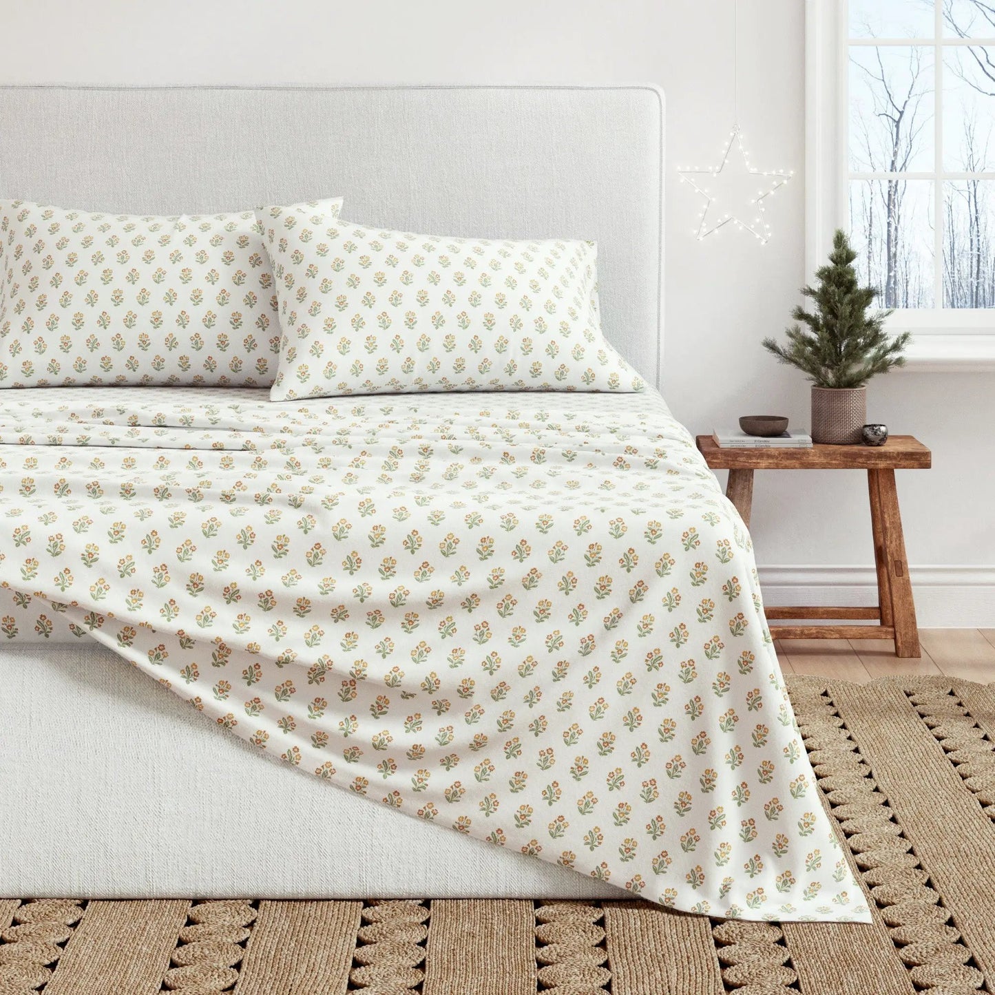 Turkish Cotton Flannel Sheet Set - Winter Floral Collection from PriceLows™