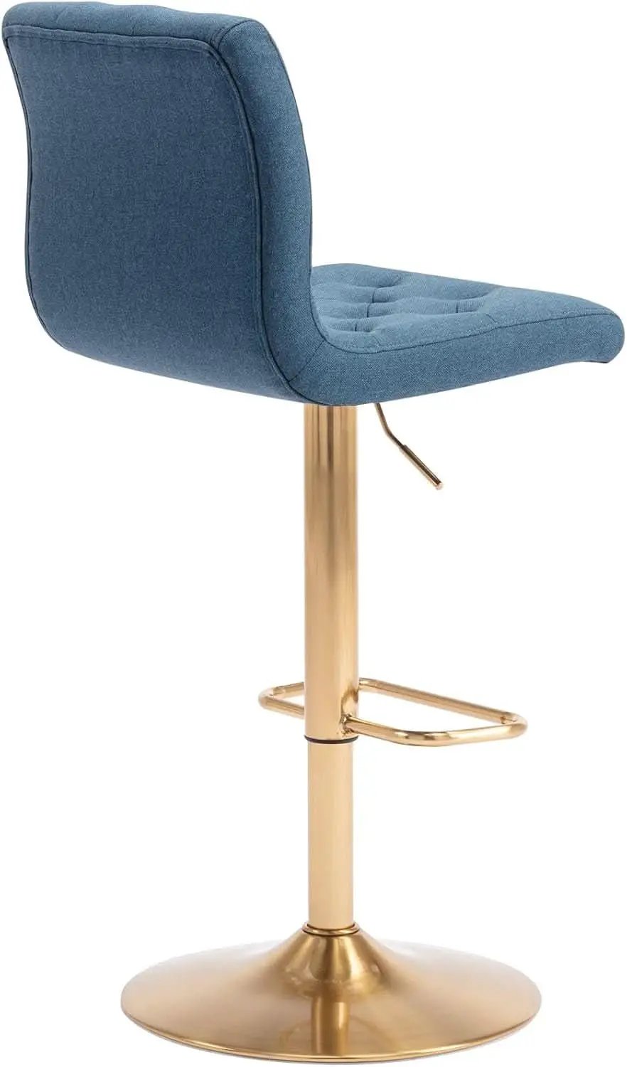 Tufted Fabric Bar Stool Set Of 2 Blue Upholstered Swivel Counter Height Chairs from PriceLows™