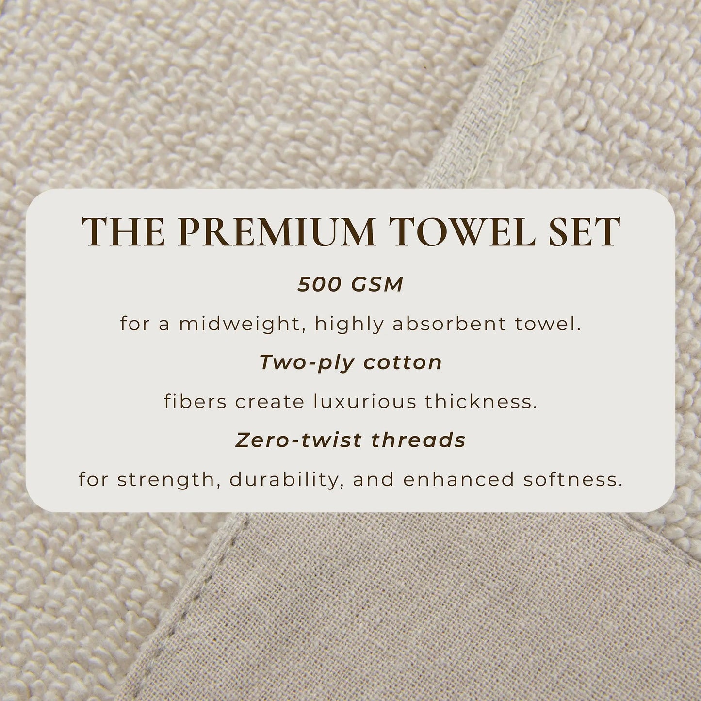 Cotton Linen-Like Border 6-Piece Towel Set - Priya Collection from PriceLows™