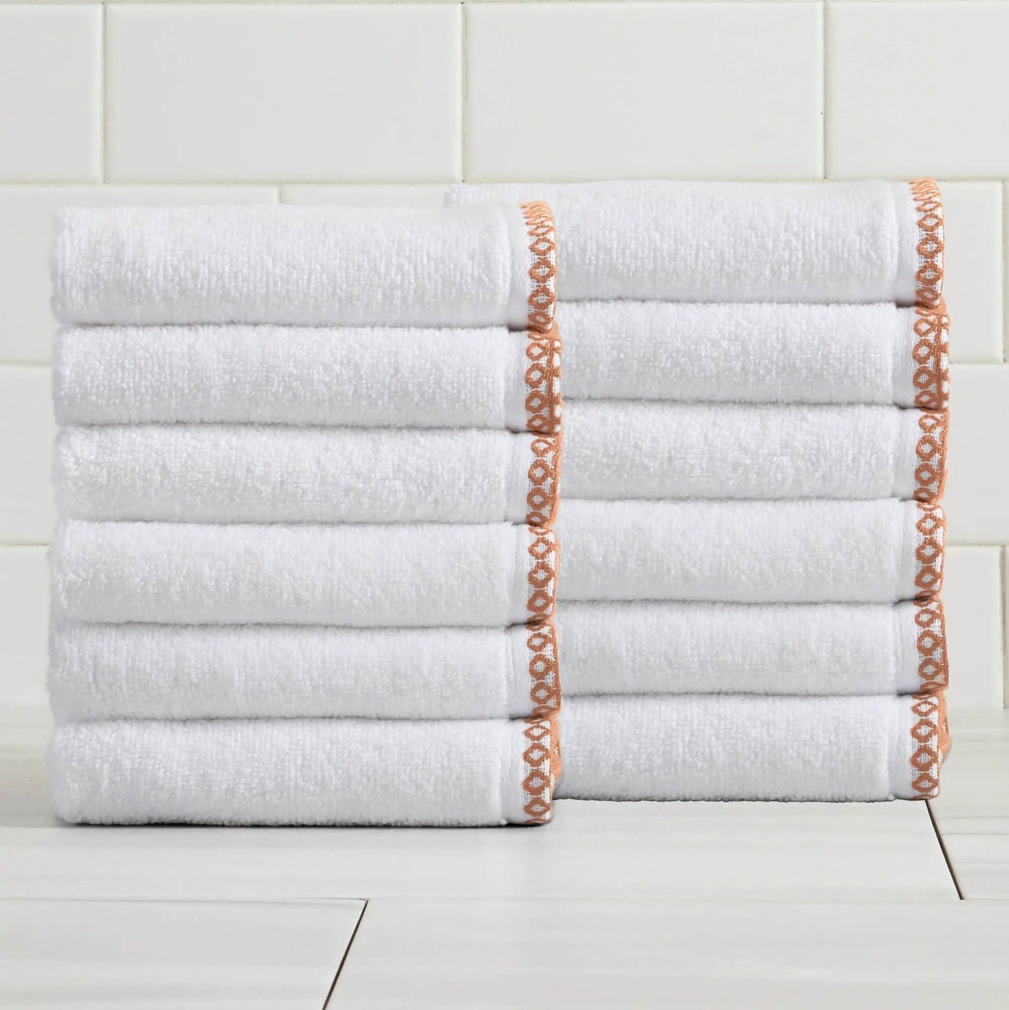 Cotton Border-Stitched 6-Piece Towel Set - Valery Collection from PriceLows™