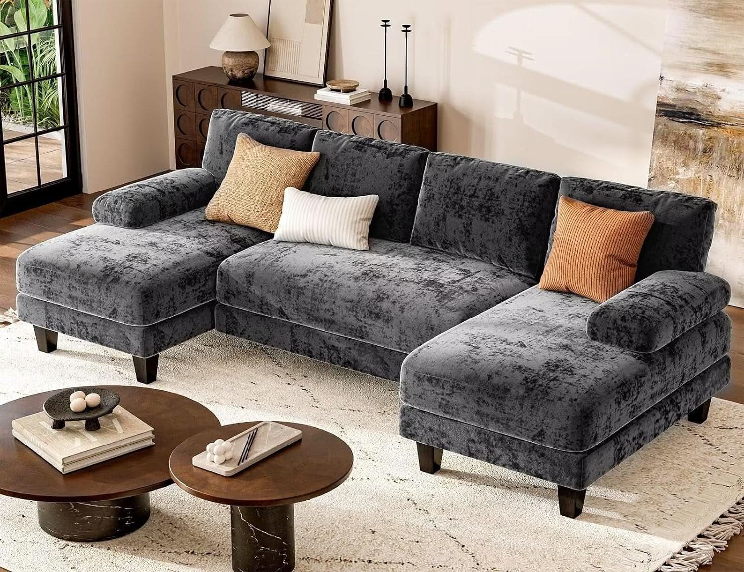 U Shaped Sectional Sofa with Double Chaise Lounge from PriceLows™