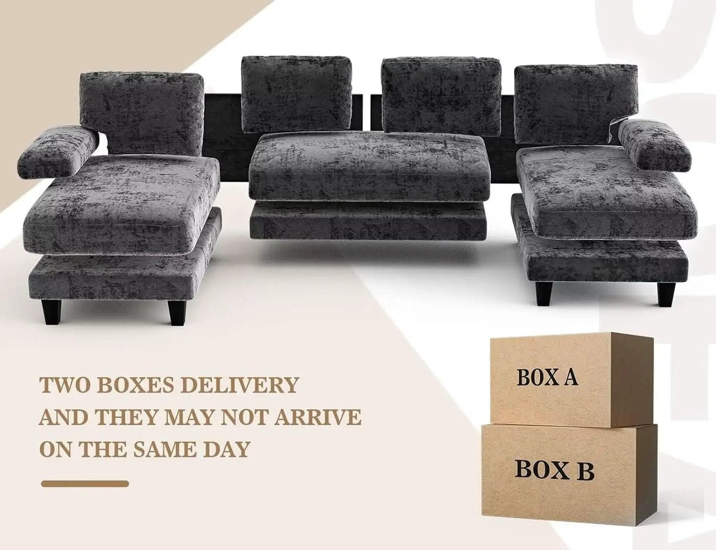U Shaped Sectional Sofa with Double Chaise Lounge from PriceLows™
