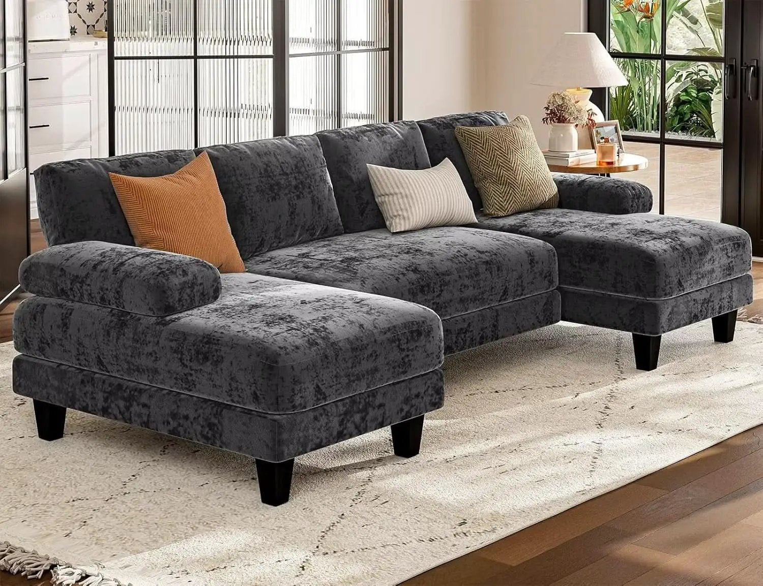 U Shaped Sectional Sofa with Double Chaise Lounge from PriceLows™