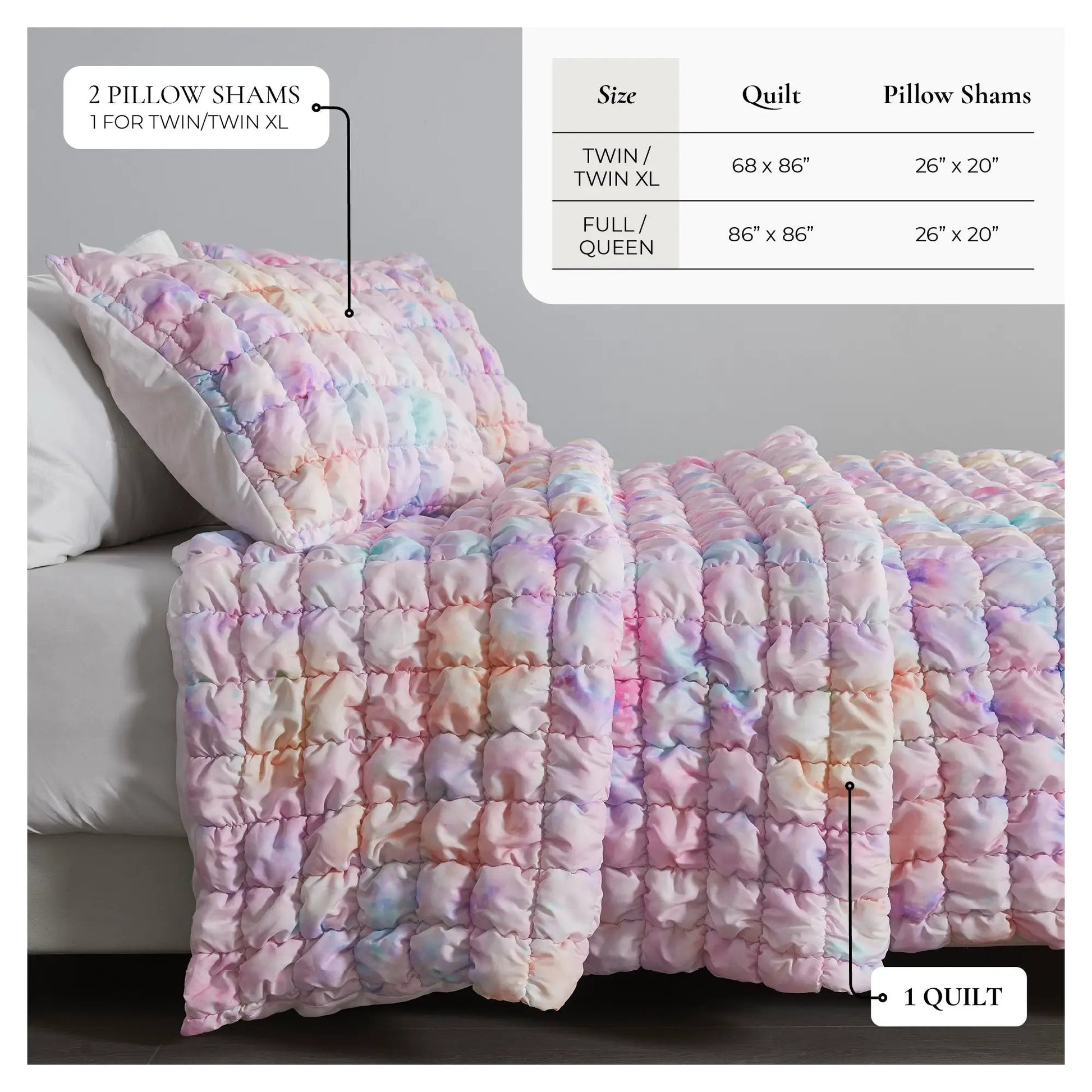 Puff Marshmallow Texture Quilt Set - Marshmallow Collection from PriceLows™