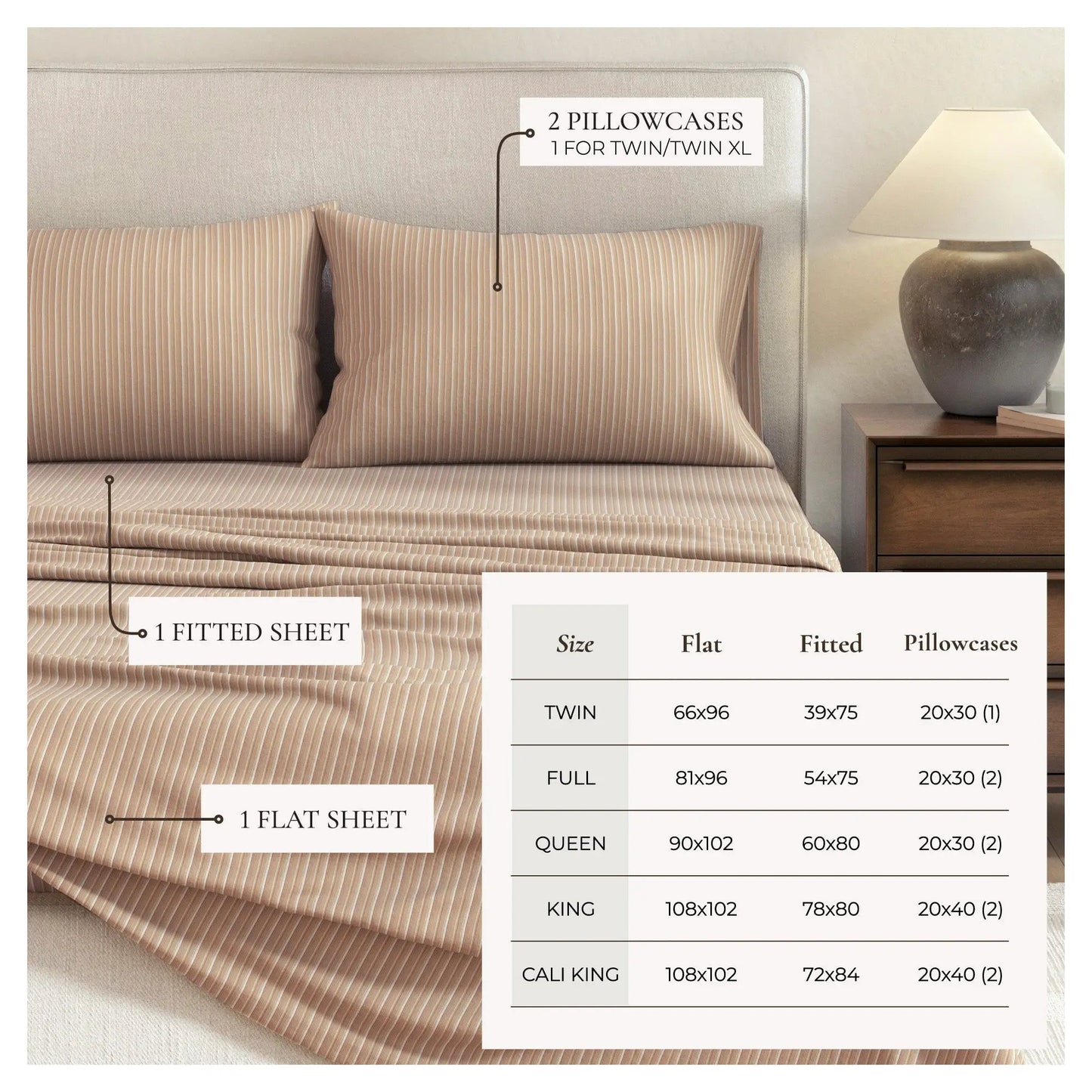 Turkish Cotton Flannel Sheet Set - Plaid & Stripe Collection from PriceLows™