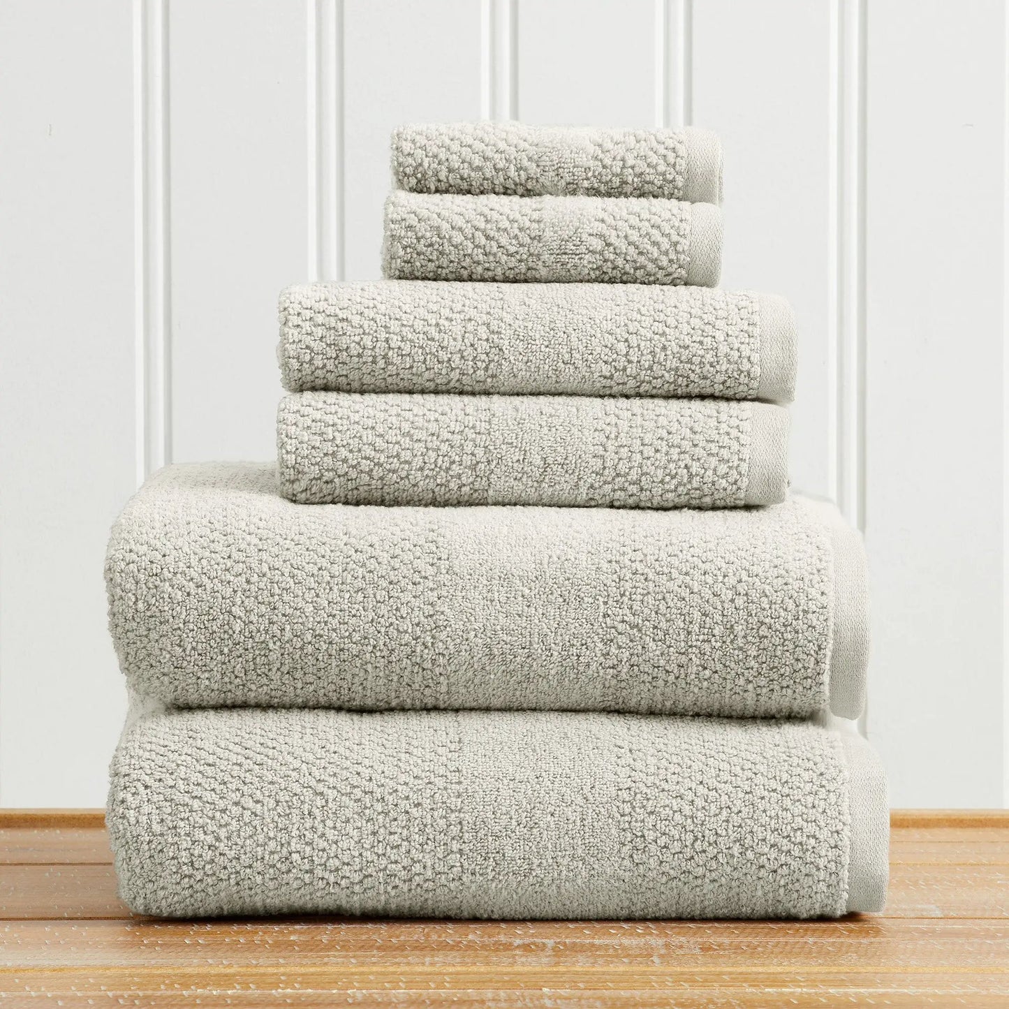 100% Cotton Woven Texture Bath Towel Set - Marbella Collection from PriceLows™
