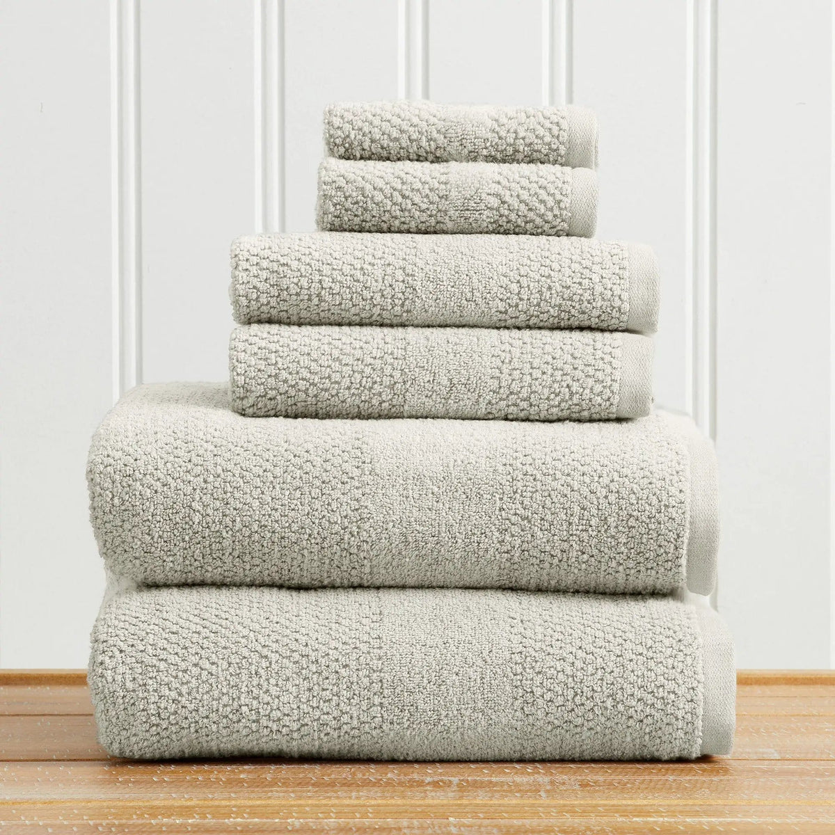 100% Cotton Woven Texture Bath Towel Set - Marbella Collection from PriceLows™