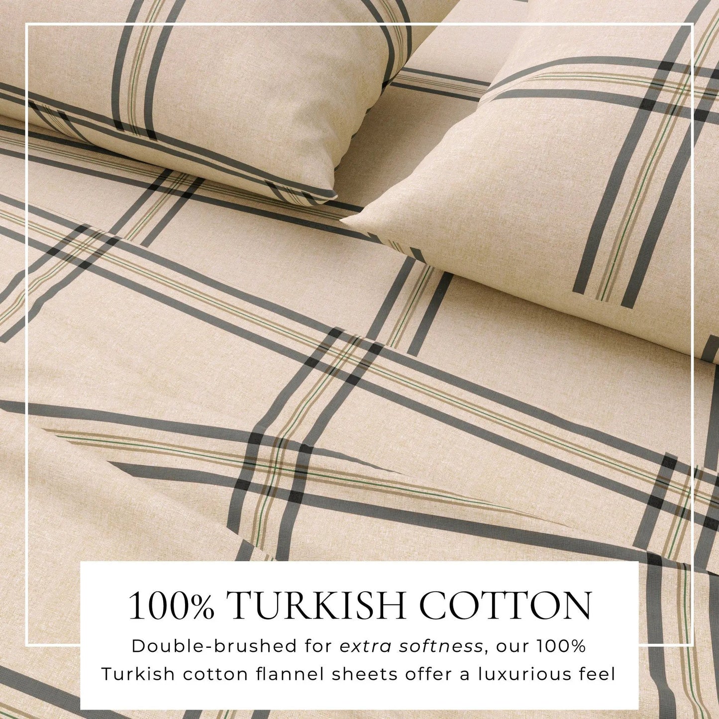 Turkish Cotton Flannel Sheet Set - Plaid & Stripe Collection from PriceLows™