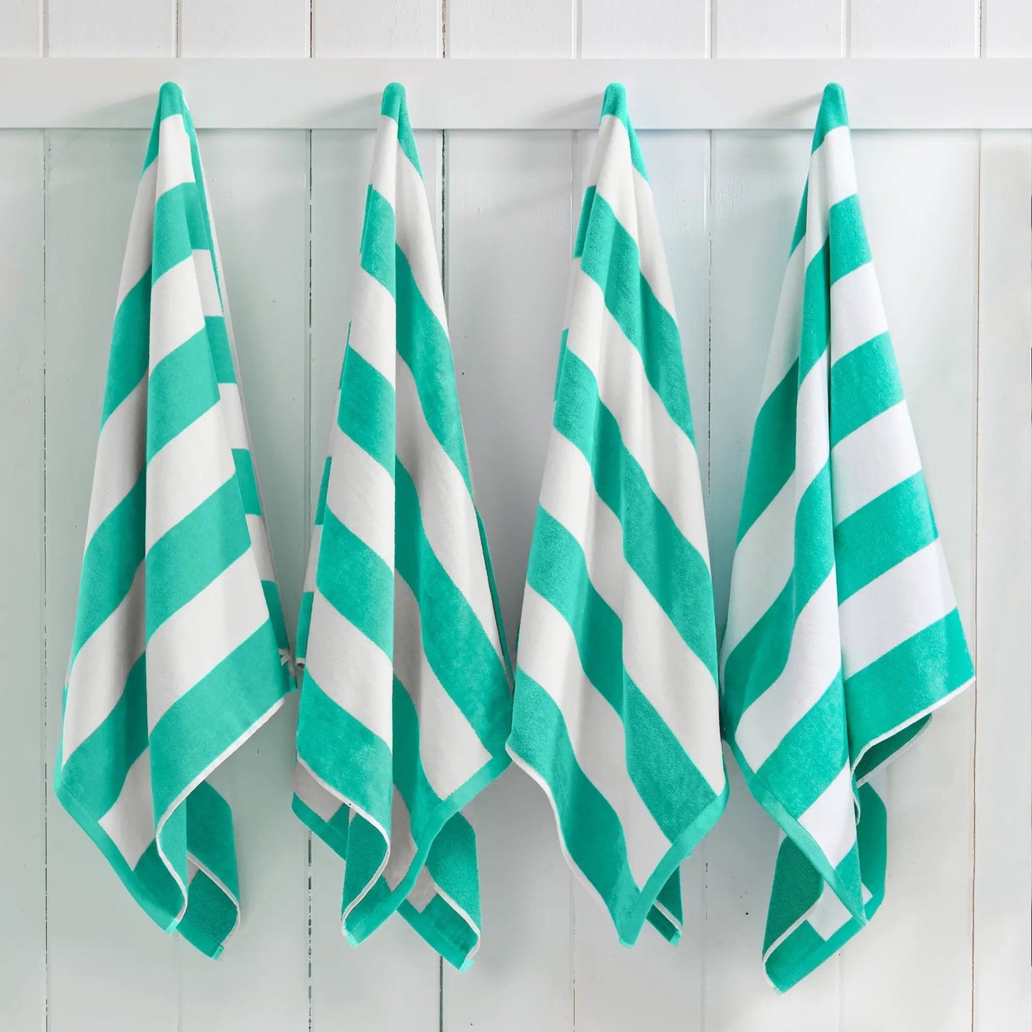 Cotton Velour Cabana Stripe Beach Towel - Novia Collection from PriceLows™