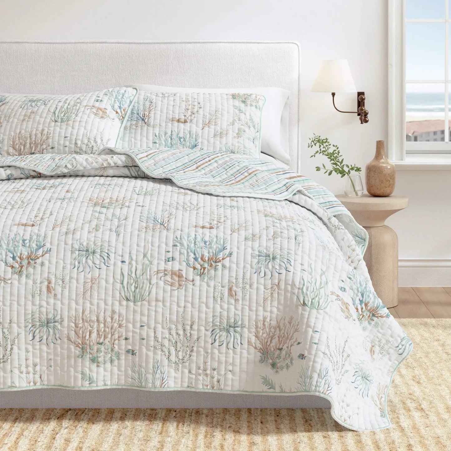 Coastal Printed Cotton Quilt Set - Santa Barbara Collection from PriceLows™
