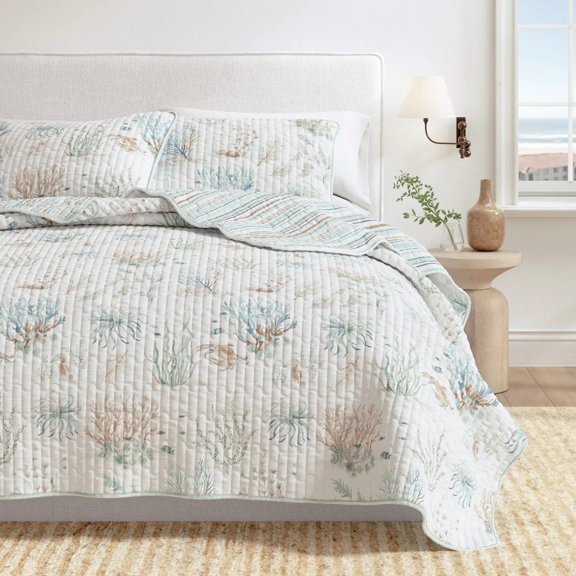 Coastal Printed Cotton Quilt Set - Santa Barbara Collection from PriceLows™