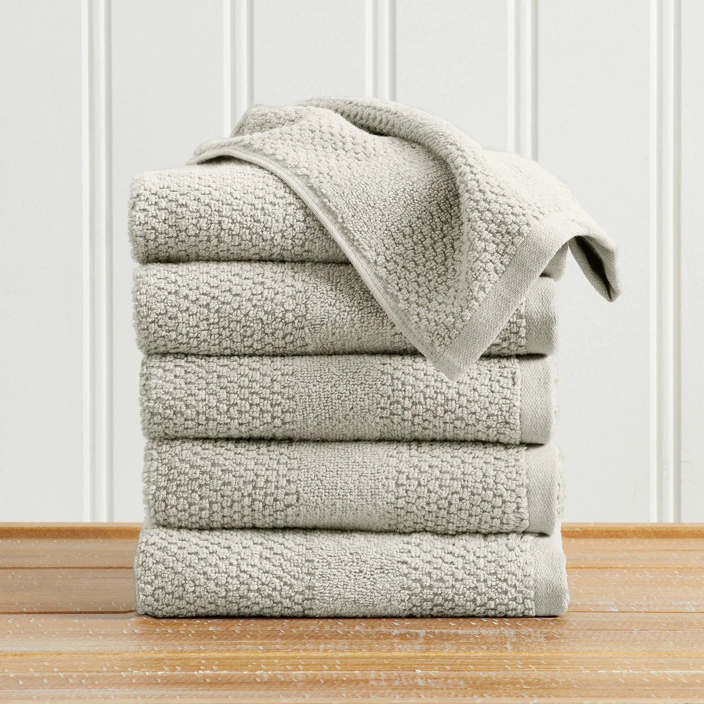 100% Cotton Woven Texture Bath Towel Set - Marbella Collection from PriceLows™