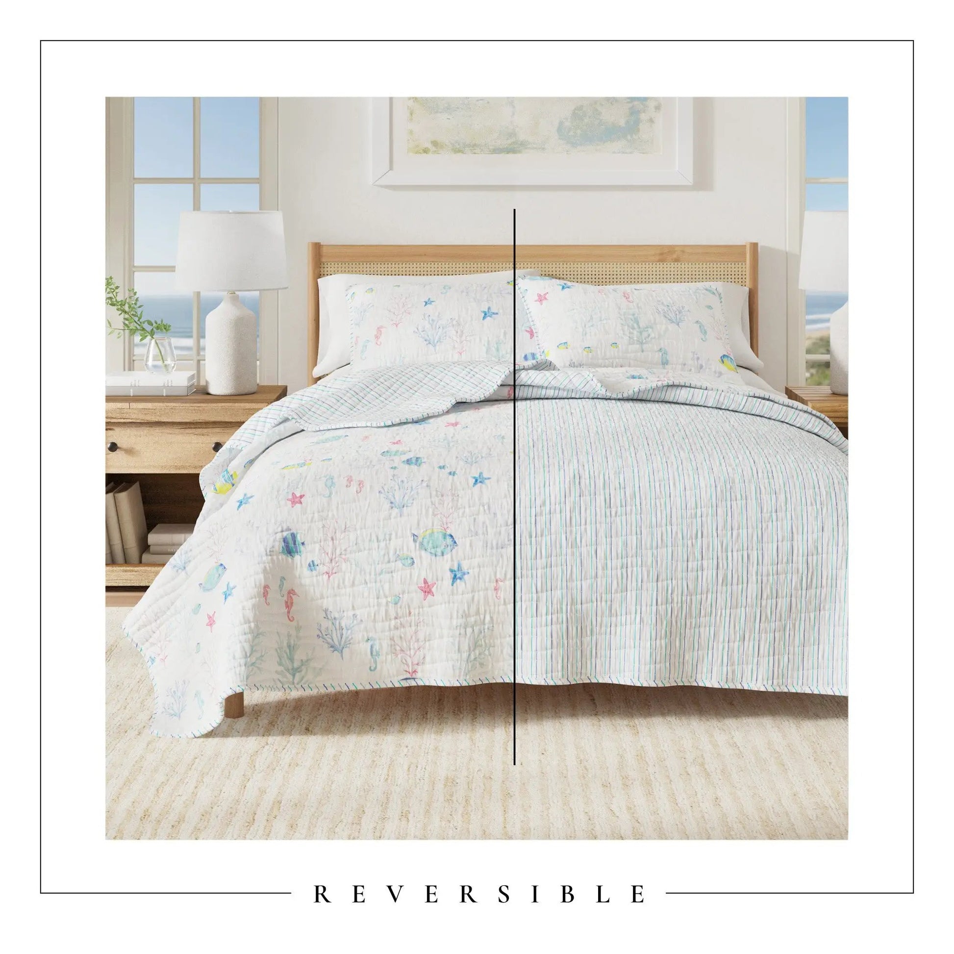 Colorful Coastal Seascape Quilt Set - Ryanne Collection from PriceLows™