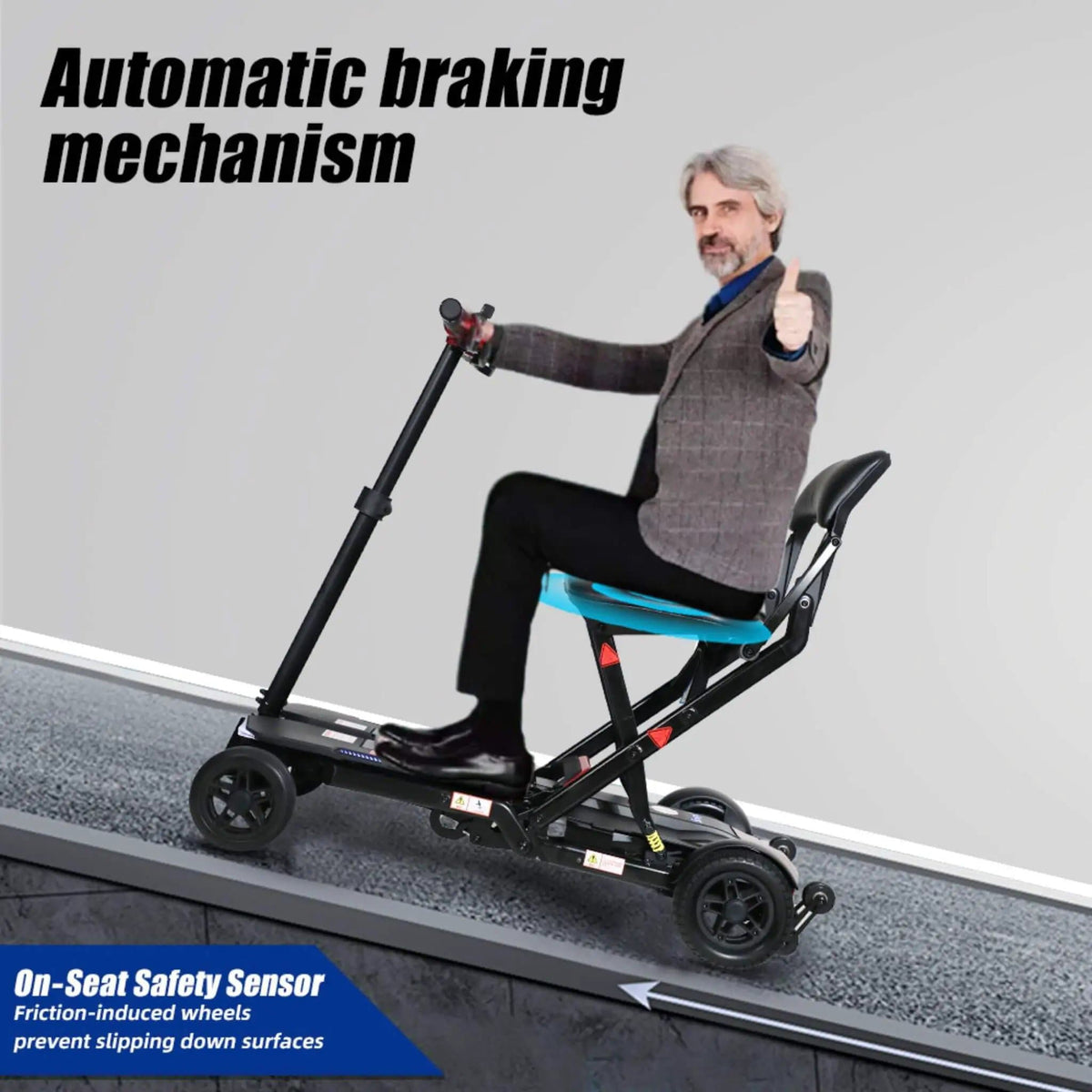 Ultra Lightweight 4-Wheel Folding Mobility Scooter With Remote For Adults And Elderly | Home Use | Everyday Use | Home