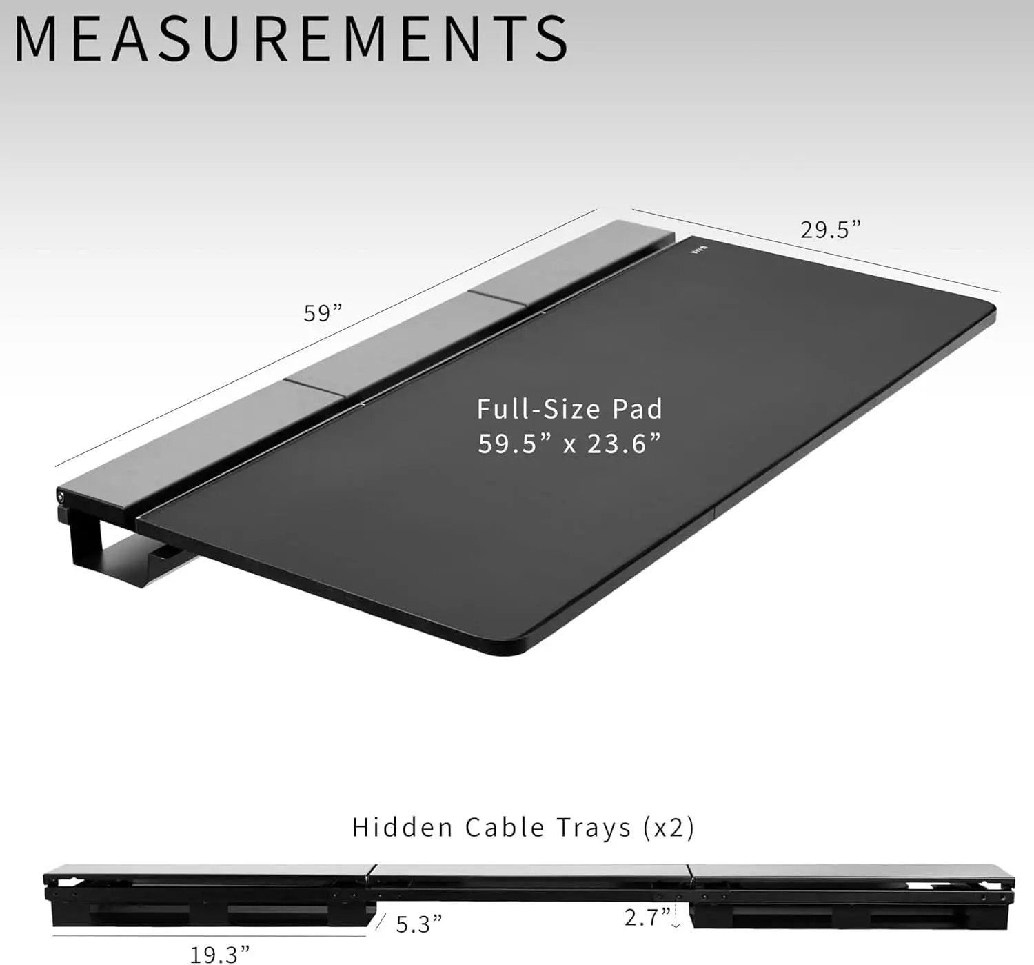Universal 60 X 30 Inch Black Desk Top With Cable Management from PriceLows™