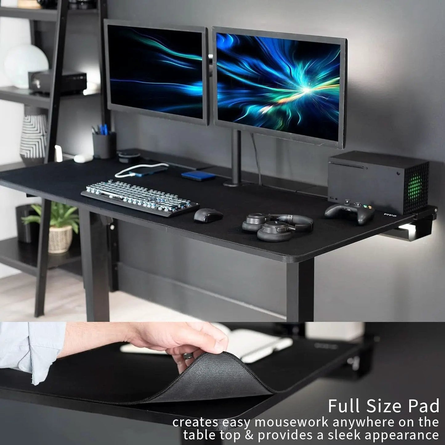 Universal 60 X 30 Inch Black Desk Top With Cable Management from PriceLows™