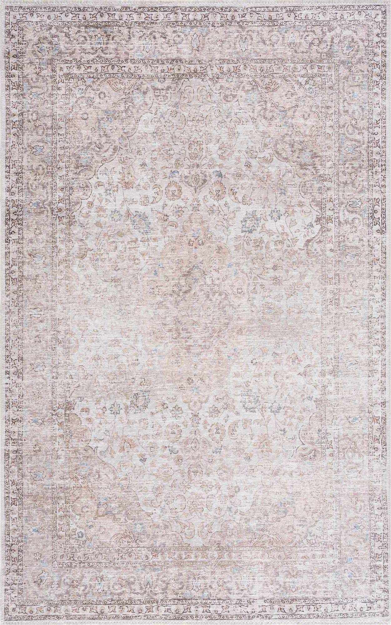 Cream Holi-2301 Washable Area Rug from PriceLows™