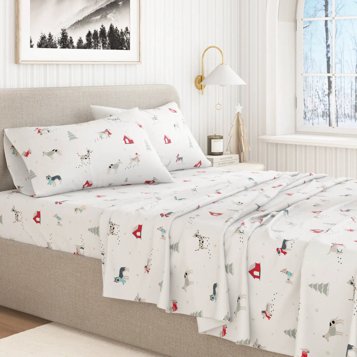 Turkish Cotton Christmas Flannel Sheet Set - Whittaker Collection from PriceLows™