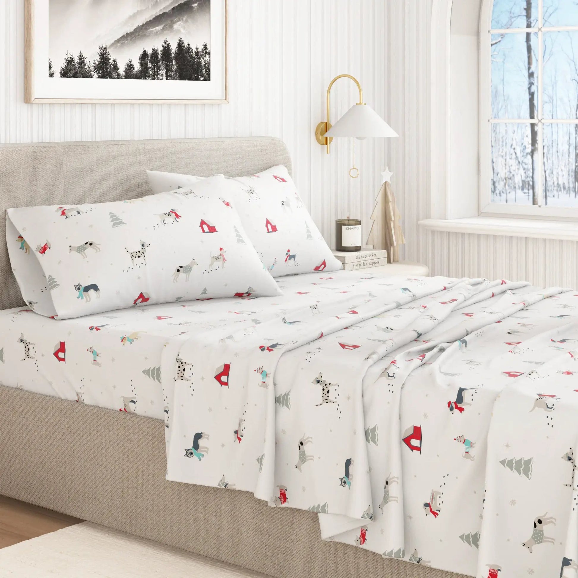 Turkish Cotton Christmas Flannel Sheet Set - Whittaker Collection from PriceLows™