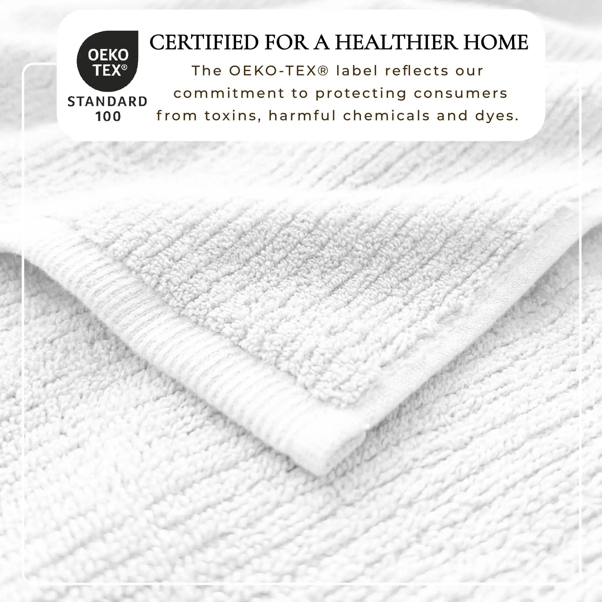 Turkish Cotton Ribbed 6-Piece Bath Towel Set - Georgiana Collection from PriceLows™