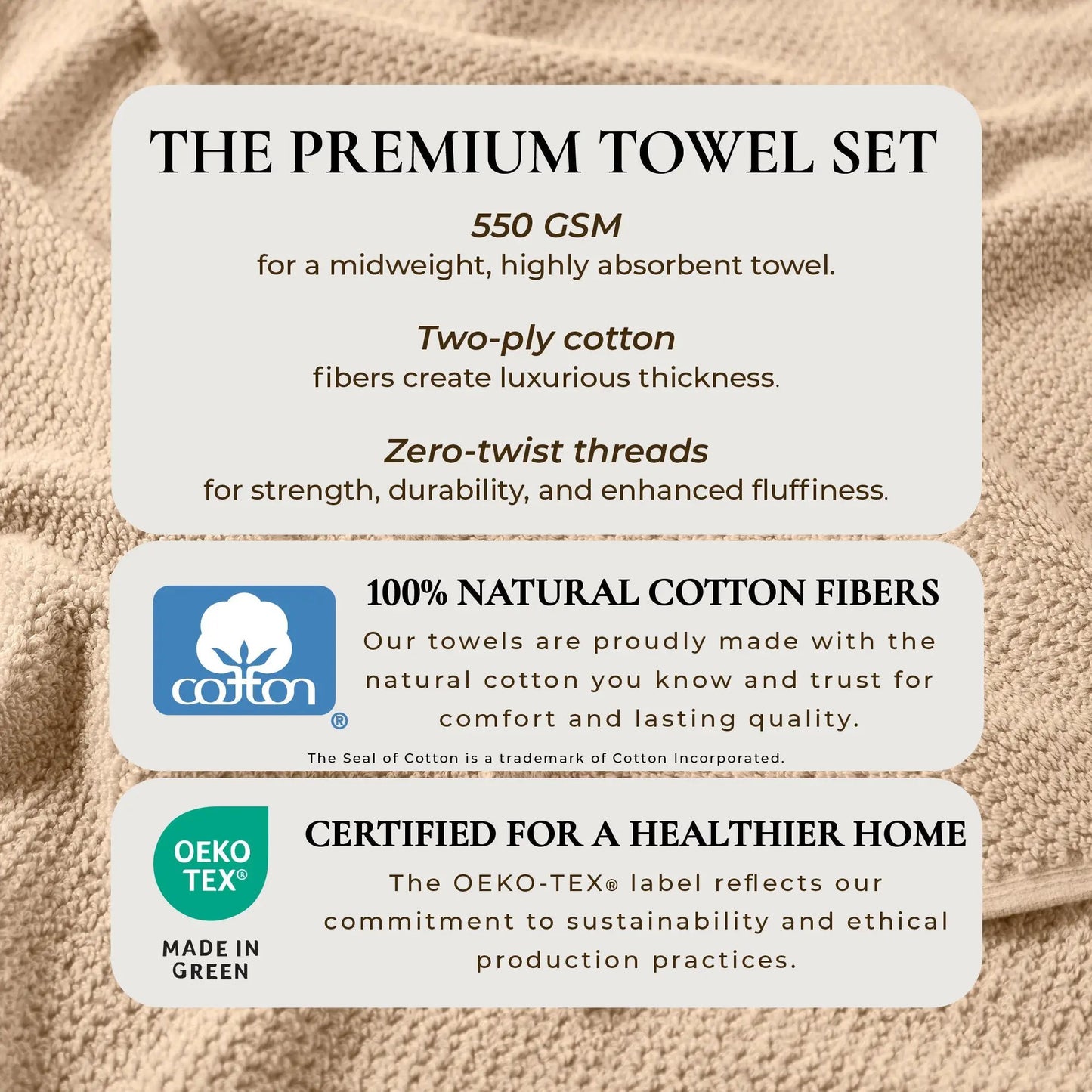 Cotton Textured Bath Towel Set - Acacia Collection from PriceLows™