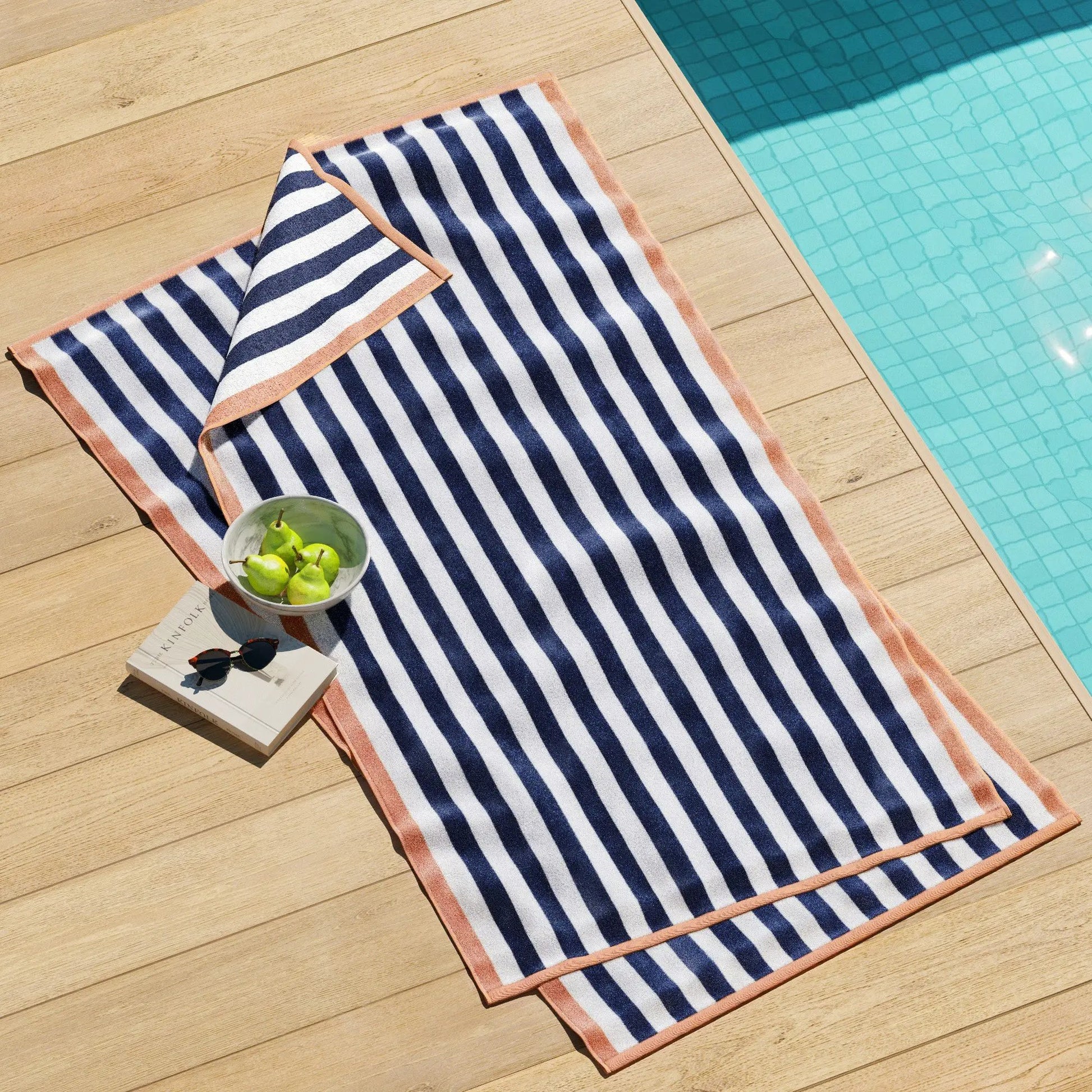 Oversized Striped Border Cabana Beach Towel - Santa Cruz from PriceLows™
